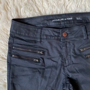 Goth Punk Coated Zipper Jeans Sz 6